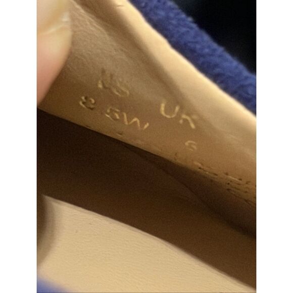 27 Edit Naturalizer Pumps Size 8.5 Wide Navy Blue Suede Leather Block Heel NEW - Picture 9 of 10